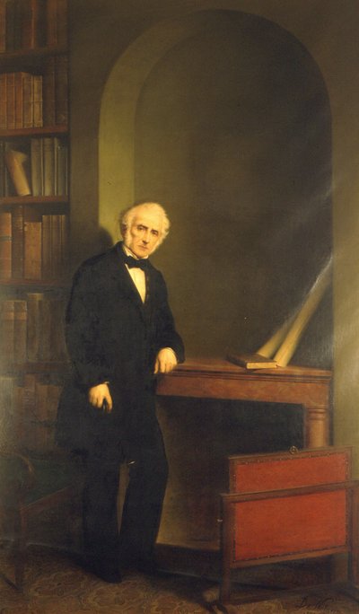 Portret van Alessandro Manzoni. Schilderij door De Notaris. Milaan Manzoni Huis door Carlo De Notaris