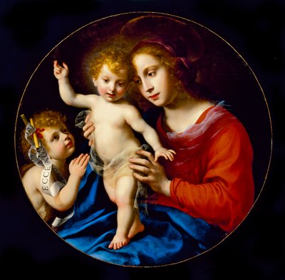 Madonna en Kind met St. Johannes de Doper door Carlo Dolci