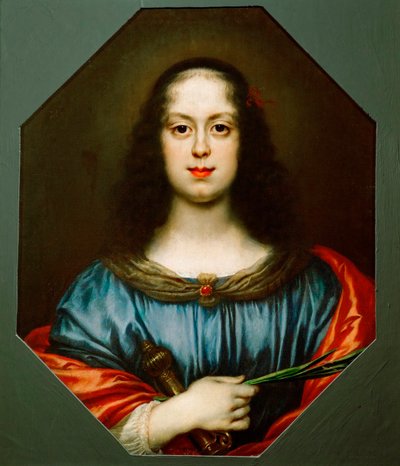 Portret van Vittoria della Rovere (1622-1694) als Sint-Catharina door Carlo Dolci
