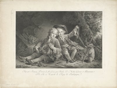 Twee jongens met marmot door Carlo Domenico Melini