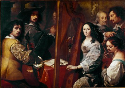 De familie van de schilder Schilderij door Carlo Francesco Nuvolone (ca. 1609-1662) 17e eeuw Zon. 126x180 cm Milaan, Pinacoteca di Brera, Italië door Carlo Francesco Nuvolone