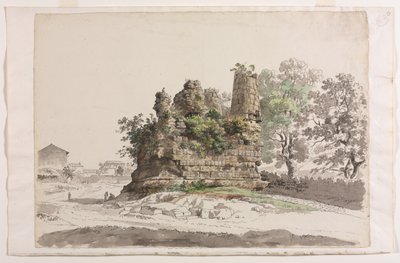 Het Zogenaamde Graf van de Gebroeders Curiatii in Albano, met de Kerk van de Madonna..., c177 door Carlo Labruzzi