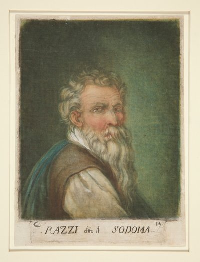 (Portret van) G. A. Bazzi, ook wel Il Sodoma door Carlo Lasinio