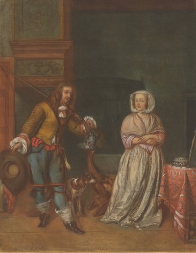 Jager bezoekt een dame, 1783-1786 door Carlo Lasinio