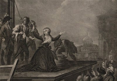 Madame Élisabeth de France, zus van de koning, voor de guillotine op 10 mei 1794, ca. 1795 door Carlo Lasinio