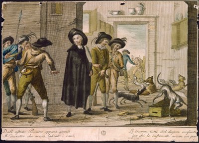 Priester Arlotto, door Carlo Lasinio (1759-1838), gekleurde gravure door Carlo Lasinio