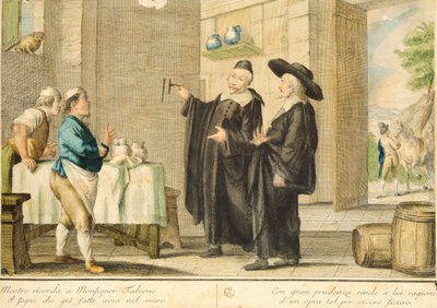 Priester Arlotto, gekleurde gravure door Carlo Lasinio