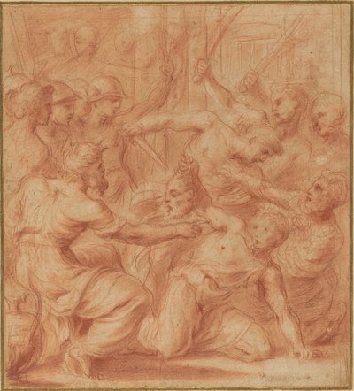 David Biedt het Hoofd van Goliath aan Koning Saul door Carlo Maratta