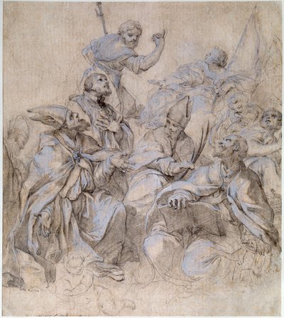 Schets van een Fresco voor de Santa Maria del Popolo Kerk in Rome door Carlo Maratta