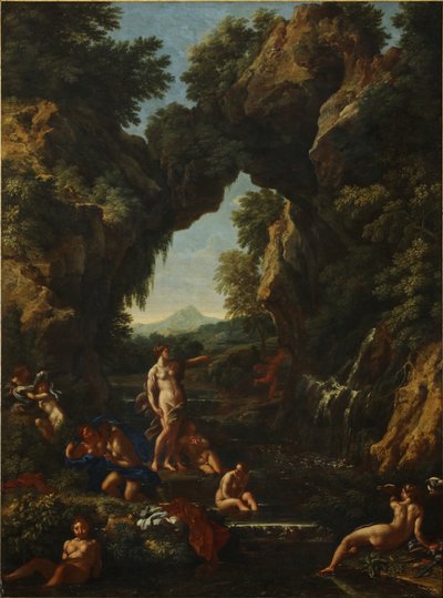 Landschap met Diana en Actaeon, c.1657 door Carlo Maratta or Maratti