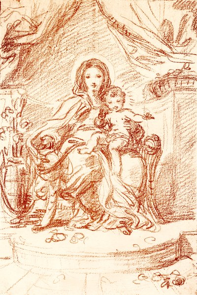 Madonna studie door Carlo Maratta or Maratti