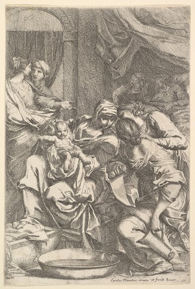 De geboorte van de Maagd door Carlo Maratta or Maratti