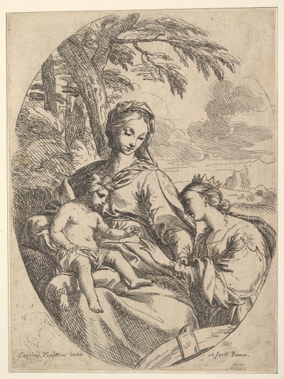 Het huwelijk van Sint-Catharina door Carlo Maratta or Maratti