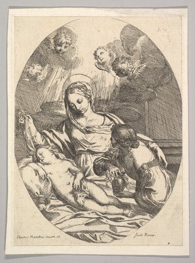 Maagd en Kind met Sint Maria Magdalena door Carlo Maratta or Maratti