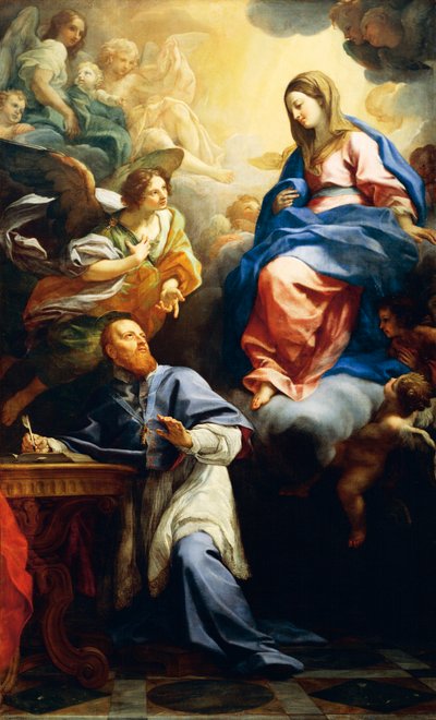 Maagd met Kind verschijnt aan St. Franciscus de Sales door Carlo Maratta or Maratti