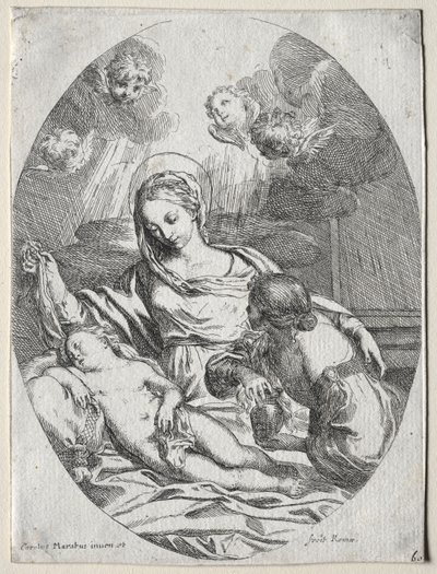 Madonna en Kind met de Magdalena door Carlo Maratti