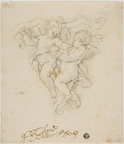 Spandrel Decoratie met Twee Putti door Carlo Maratti