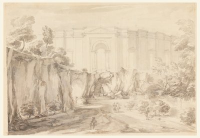 Ontwerp voor een Hemicyclus, Villa Albani, Rome, Italië door Carlo Marchionni