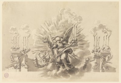Tekening, Ontwerp voor een ceremoniële decoratie, ca. 1760 door Carlo Marchionni