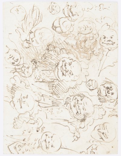 Tekenen, Studies van hoofden, 1760-80 door Carlo Marchionni