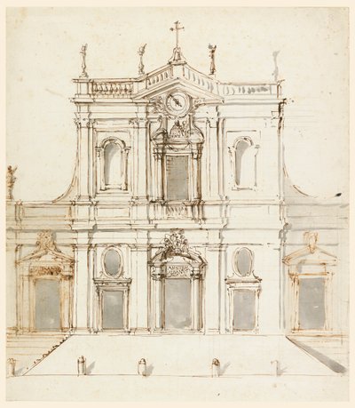 Gevel met de Albani-wapens door Carlo Marchionni