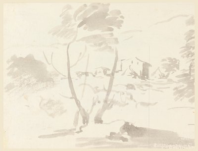 Schets van Bomen in een Landschap door Carlo Marchionni