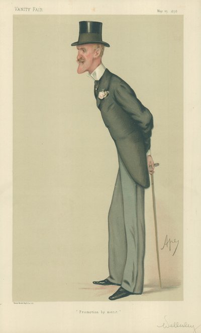 Kolonel De Eerwaarde Frederick Arthur Wellesley, Promotie door verdienste, 25 mei 1878, Vanity Fair cartoon door Carlo Pellegrini