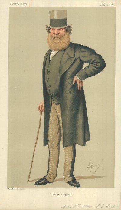 Kolonel De Zeer Eerwaarde Thomas Edward Taylor, onlangs gegeseld, 4 juli 1874, Vanity Fair cartoon door Carlo Pellegrini