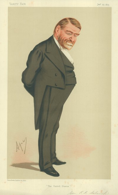 Generaal Robert Cumming Schenck, USA, 23 januari 1875, Vanity Fair cartoon door Carlo Pellegrini
