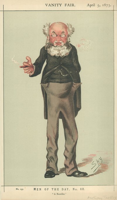 De heer Anthony Trollope, een romanschrijver, Vanity Fair cartoon door Carlo Pellegrini