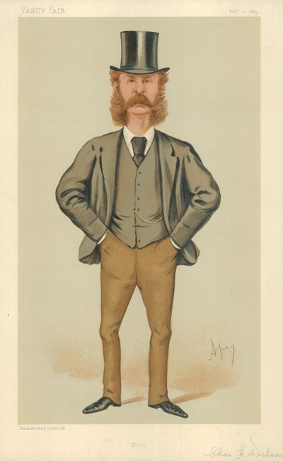 Mr Charles Henry Wilson, Hull, 21 februari 1885, Vanity Fair cartoon door Carlo Pellegrini