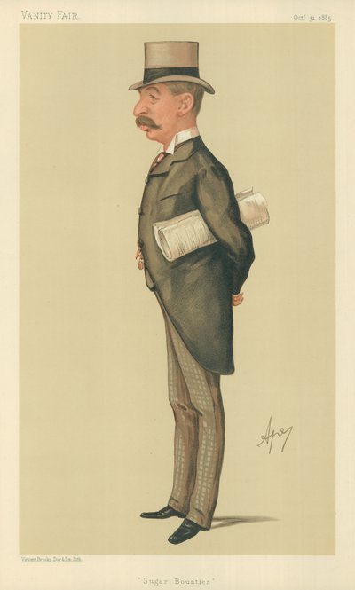 Mr. Charles Thomson Ritchie, suikerpremies, 31 oktober 1885, Vanity Fair cartoon door Carlo Pellegrini