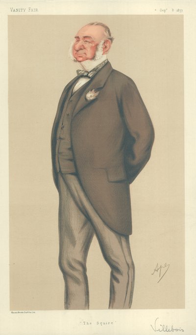 Mr Henry Villebois, De Squire, 8 september 1877, Vanity Fair cartoon door Carlo Pellegrini