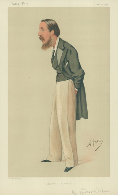 Mr Rivers Wilson, Egyptische financiën, 9 november 1878, Vanity Fair cartoon door Carlo Pellegrini