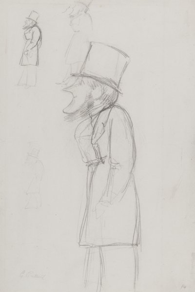 Schets voor een Karikatuur, Mogelijk van G. Russell door Carlo Pellegrini