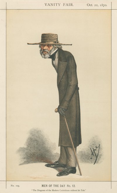 De Diogenes van de moderne Korinthiërs zonder zijn ton, Thomas Carlyle (Vanity Fair-serie) door Carlo Pellegrini