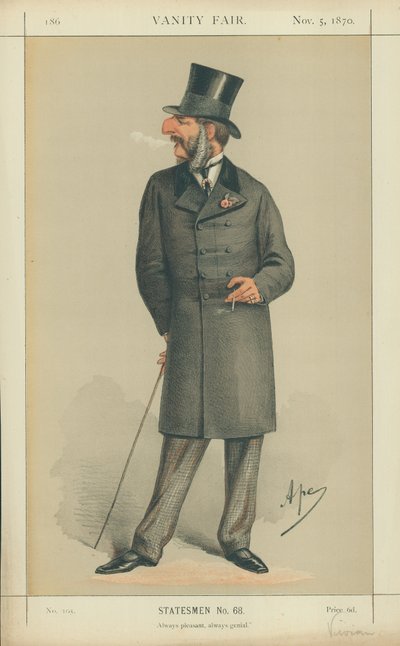 De Eerwaarde J C Vivian, Altijd aangenaam altijd opgewekt, 5 november 1870, Vanity Fair cartoon door Carlo Pellegrini
