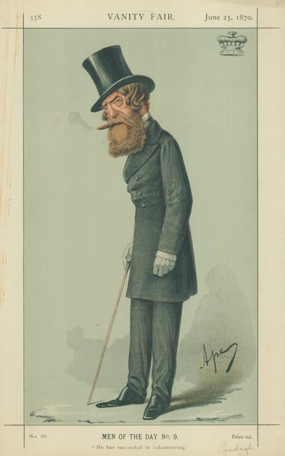 Burggraaf Ranelagh, Hij is erin geslaagd om vrijwilliger te worden, 25 juni 1870, Vanity Fair cartoon door Carlo Pellegrini