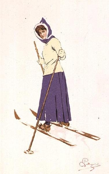 Vrouw die draait op ski