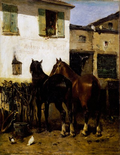 Postpaarden door Carlo Pittara