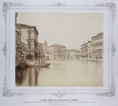 Venetië, Het Grote Kanaal vanaf de San Barnabas-veerboot, c.1855 door Carlo Ponti