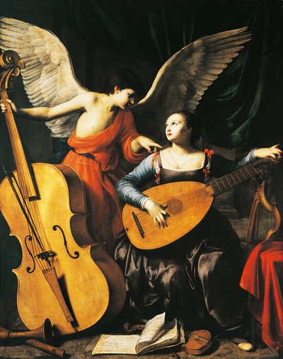 Sint Cecilia en Engel, door Carlo Saraceni, ca. 1610 door Carlo Saraceni