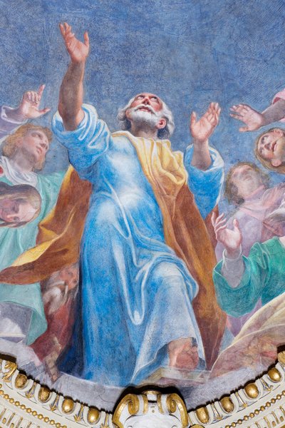 Neerdaling van de Heilige Geest op de Twaalf Apostelen (detail), c.1575 door Carlo Urbino