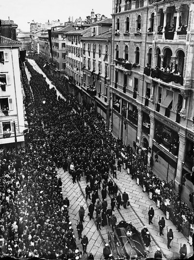 Begrafenis van de aartshertog van Oostenrijk Franz Ferdinand, op 2 juli 1914 door Carlo Wulz