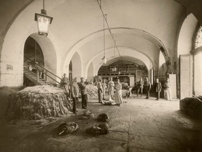 Interieur van het militaire leerdepot tijdens de Grote Oorlog door Carlo Wulz