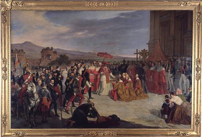 De herinwijding van de Lateraanse Basiliek in Rome door paus Pius IX, door De Paris, Carlo (1800-1861) door Carlo de Paris