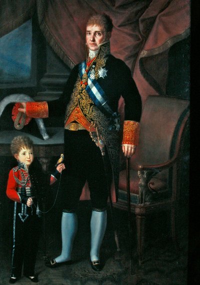 Portret van graaf Torrejon en zijn zoon door Carlos Blanco