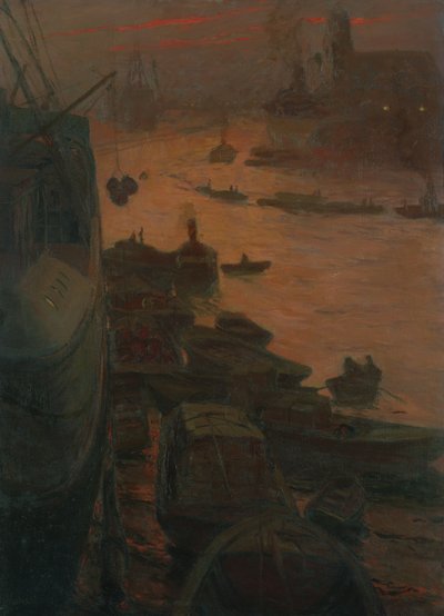 Haven van Hamburg bij de Keizerskade, 1911 door Carlos Grethe