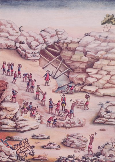Diamantmijnbouw in Brazilië door Carlos Juliao