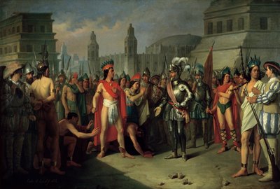De gevangenneming van Guatimocin door de troepen van Hernan Cortes, 1856 door Carlos Maria Esquivel